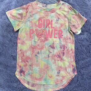 Bobbie Brooks "Girl Power" Tie‎ Dye Short Sleeve Shirt